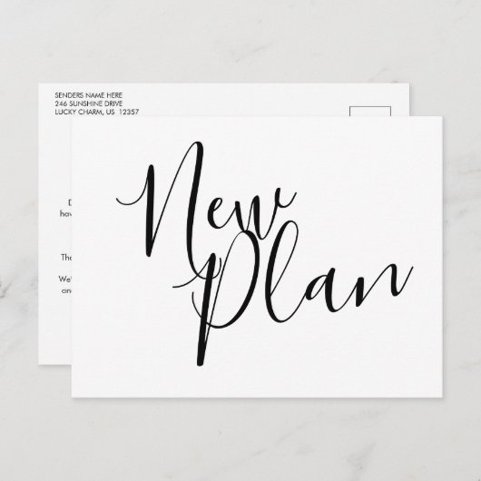 Carte Postale Faire-part Nouveau plan moderne Modifier le Mariage de date (Devant / Derrière)