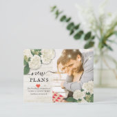 Carte Postale Faire-part Nouveau plan report de mariage changement de plan (Debout devant)