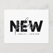 Carte Postale Faire-part Nouveau plan typographie moderne mariage changemen (Devant)