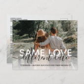 Carte Postale Faire-part Nouveau plan typographie moderne mariage changemen (Devant / Derrière)