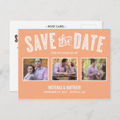 CARTE POSTALE FAIRE-PART NOUVEAU RÉTRO | ANNONCE DE SAUVEGARDE DE LA DATE (Devant / Derrière)