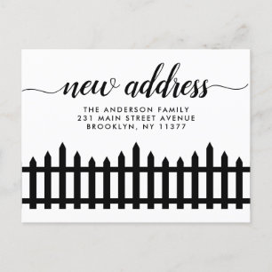 Carte Postale Faire-part Nouveau script d'adresse à domicile Nous avons dép