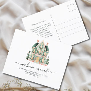 Carte Postale Faire-part Nouveau Script de Maison en Déplacement 