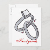 Carte Postale Faire-part Nouveaux mariés (Devant / Derrière)