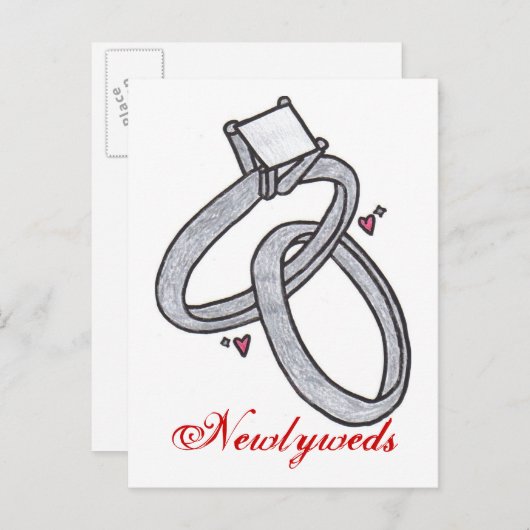 Carte Postale Faire-part Nouveaux mariés (Devant / Derrière)