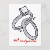 Carte Postale Faire-part Nouveaux mariés (Devant)