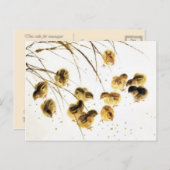 Carte Postale Faire-part Nouveaux poussins, Art chinois classique (Devant / Derrière)