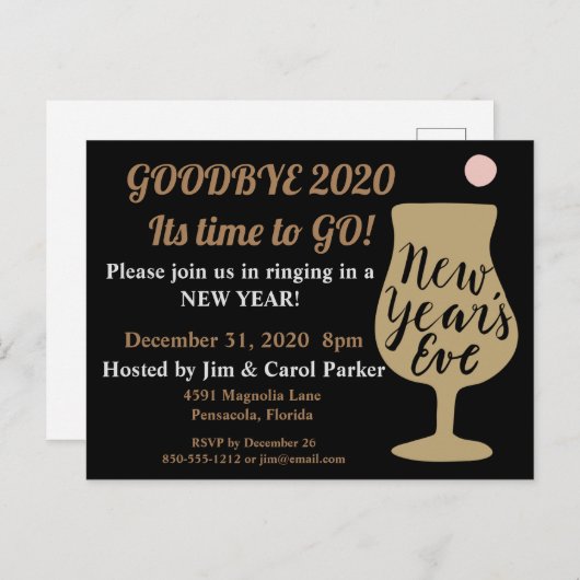 Carte Postale Faire-part Nouvel An (Devant / Derrière)