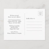 Carte Postale Faire-part Nouvel An Nouveau Accueil Script Photo Holiday Mov (Dos)