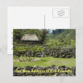 Carte Postale Faire-part Nouvelle adresse amusante - Cabane éco-responsable (Devant / Derrière)