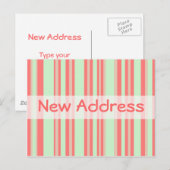Carte Postale Faire-part Nouvelle adresse bandes orange et vert (Devant / Derrière)