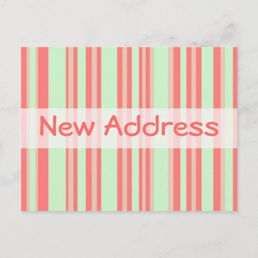 Carte Postale Faire-part Nouvelle adresse bandes orange et vert (Devant)