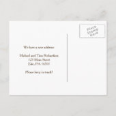 Carte Postale Faire-part Nouvelle adresse Brun Bois rustique avec dentelle  (Dos)