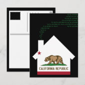 Carte Postale Faire-part nouvelle adresse californienne (Devant / Derrière)