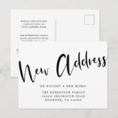 Carte Postale Faire-part Nouvelle Adresse Calligraphie Gras Déménagement (Devant / Derrière)