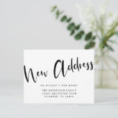 Carte Postale Faire-part Nouvelle Adresse Calligraphie Gras Déménagement (Debout devant)