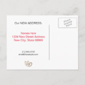 Carte Postale Faire-part Nouvelle Adresse de Chat Mignon (Dos)