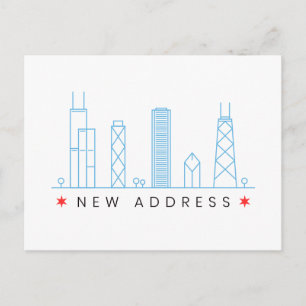Carte Postale Faire-part Nouvelle adresse de Chicago