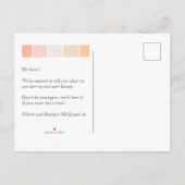 Carte Postale Faire-part Nouvelle adresse de domicile rose pêche annonce (Dos)