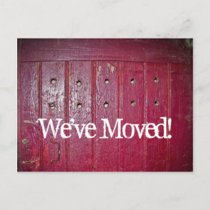 Carte Postale Faire-part Nouvelle adresse déplacée vieille porte rouge