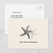 Carte Postale Faire-part Nouvelle adresse du couple au bord de l'océan Cart (Devant / Derrière)