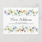 Carte Postale Faire-part Nouvelle adresse Floral Déplacement (Devant)