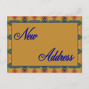 Carte Postale Faire-part nouvelle adresse jaune et bleue