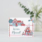 Carte Postale Faire-part Nouvelle Adresse Maison Vacances Nous Avons Déplac (Debout devant)
