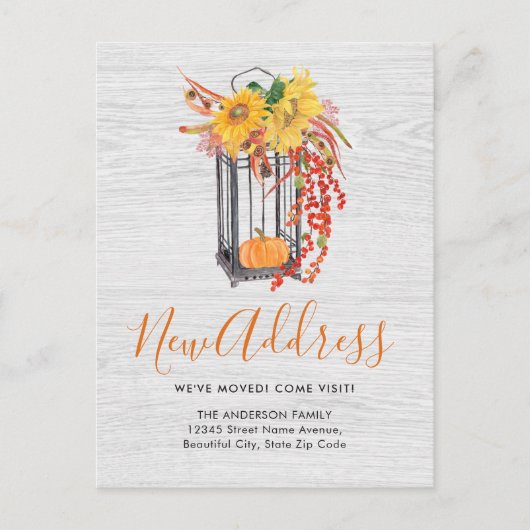 Carte Postale Faire-part Nouvelle adresse Nous avons déplacé le Citrouille  (Devant)