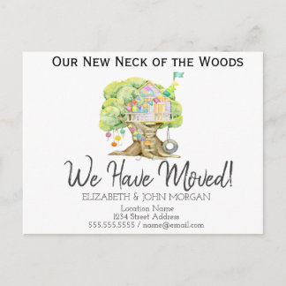 Carte Postale Faire-part Nouvelle adresse, Nouvelle Maison, Maison Arbre