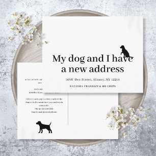 Carte Postale Faire-part Nouvelle Adresse pour Chien Moderne J'ai Déménagé