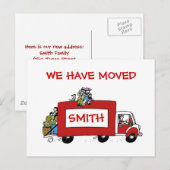 Carte Postale Faire-part Nouvelle adresse que nous avons déplacée 2 GARÇONS (Devant / Derrière)