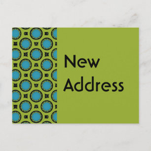 Carte Postale Faire-part Nouvelle adresse Turquoise Green