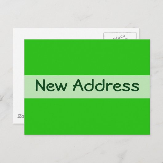 Carte Postale Faire-part nouvelle adresse verte (Devant / Derrière)