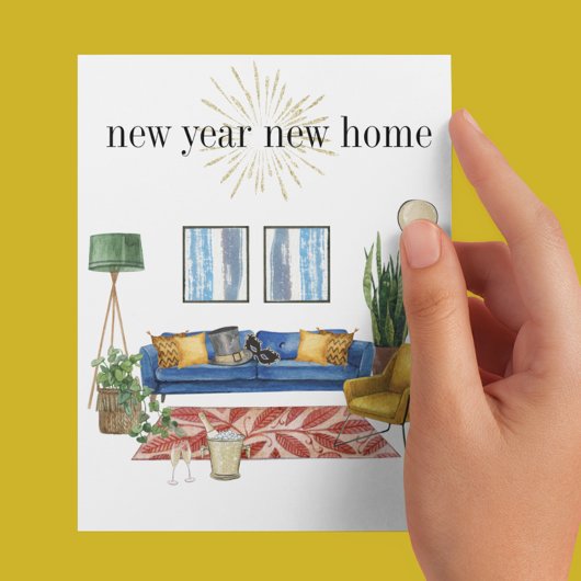 Carte Postale Faire-part Nouvelle année, nouvelle maison, annonce de déména