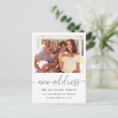 Carte Postale Faire-part Nouvelle calligraphie d'adresse Photo Changement d (Debout devant)