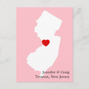 Carte Postale Faire-part Nouvelle date d'amour pour le New Jersey