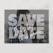 Carte Postale Faire-part Nouvelle date de mariage essayez à nouveau enregis (Devant)