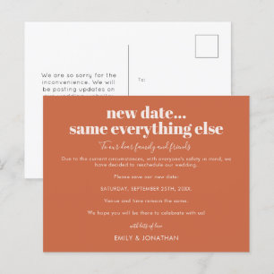 Carte Postale Faire-part Nouvelle Date de Mariage Tout Le Reste Identique T