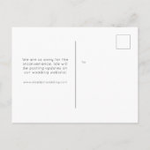 Carte Postale Faire-part Nouvelle date de mariage, tout le reste reste pare (Dos)