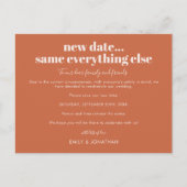 Carte Postale Faire-part Nouvelle date de mariage, tout le reste reste pare (Devant)