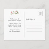 Carte Postale Faire-part Nouvelle Maison Aquarelle Holly Une Photo Adresse  (Dos)