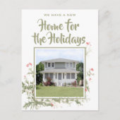 Carte Postale Faire-part Nouvelle Maison Aquarelle Holly Une Photo Adresse  (Devant)