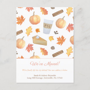 Carte Postale Faire-part Nouvelle Maison Aquarelle Moderne Choses d'Automne