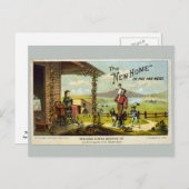 Carte Postale Faire-part Nouvelle maison avec machine à coudre (Devant / Derrière)