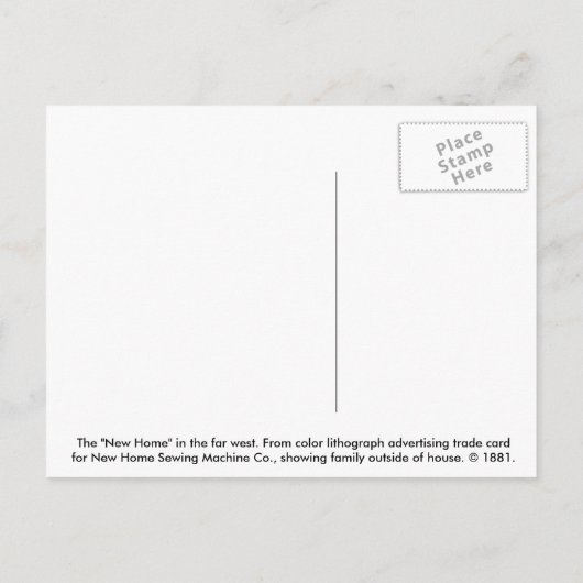 Carte Postale Faire-part Nouvelle maison avec machine à coudre (Dos)