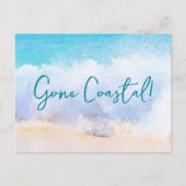 Carte Postale Faire-part Nouvelle maison côtière disparue Vague sur la plag (Devant)