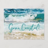 Carte Postale Faire-part Nouvelle maison côtière disparue Vague sur la plag (Devant)