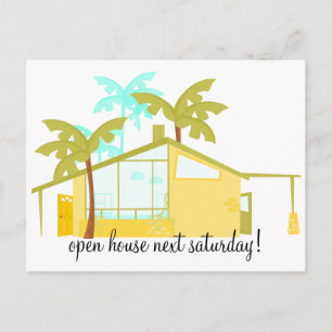 Carte Postale Faire-part Nouvelle Maison dans les Palmiers