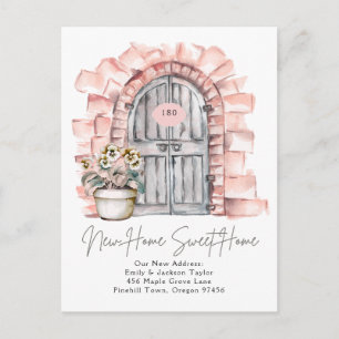 Carte Postale Faire-part Nouvelle Maison Douce - Nouvelle Adresse Porte Aqu